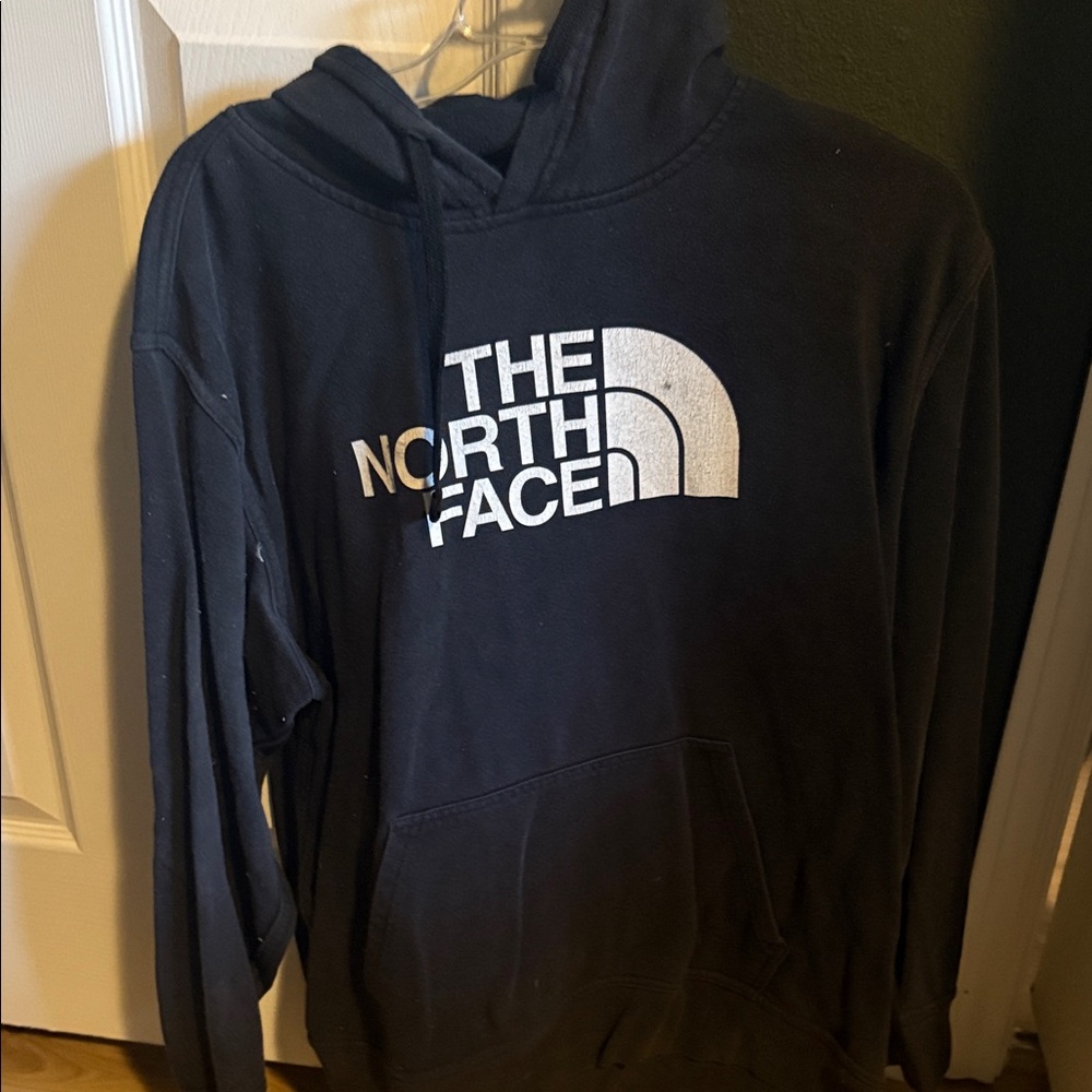 The North Face Black Hoodie with White Logo